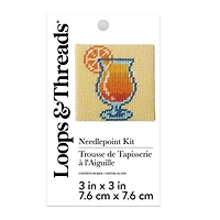 3" x 3" Fruity Drink Needlepoint Kit by Loops & Threads®