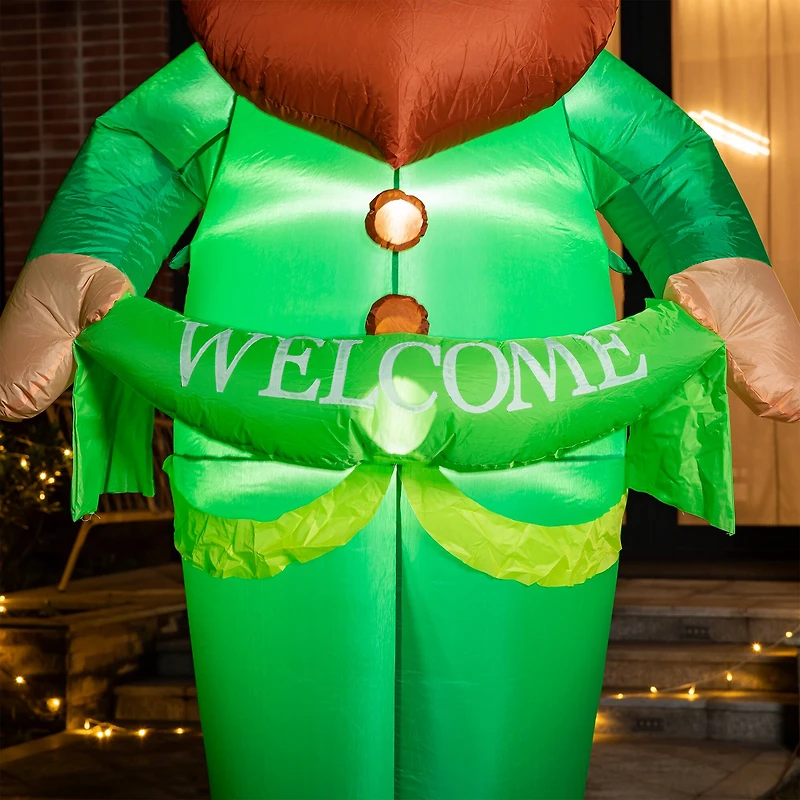 Glitzhome® 8ft. Lighted St. Patrick's Day Leprechaun Inflatable Décor