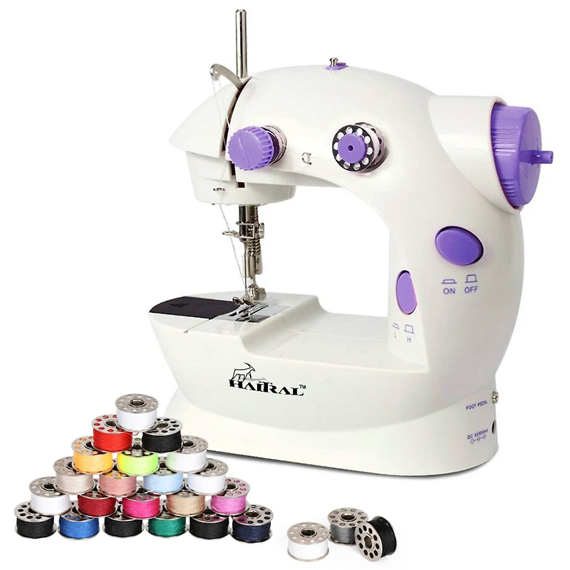 Haitral™ Lavender Flex-Speed Cordless Combo Sewing Machine with Bobbins & Sewing Thread