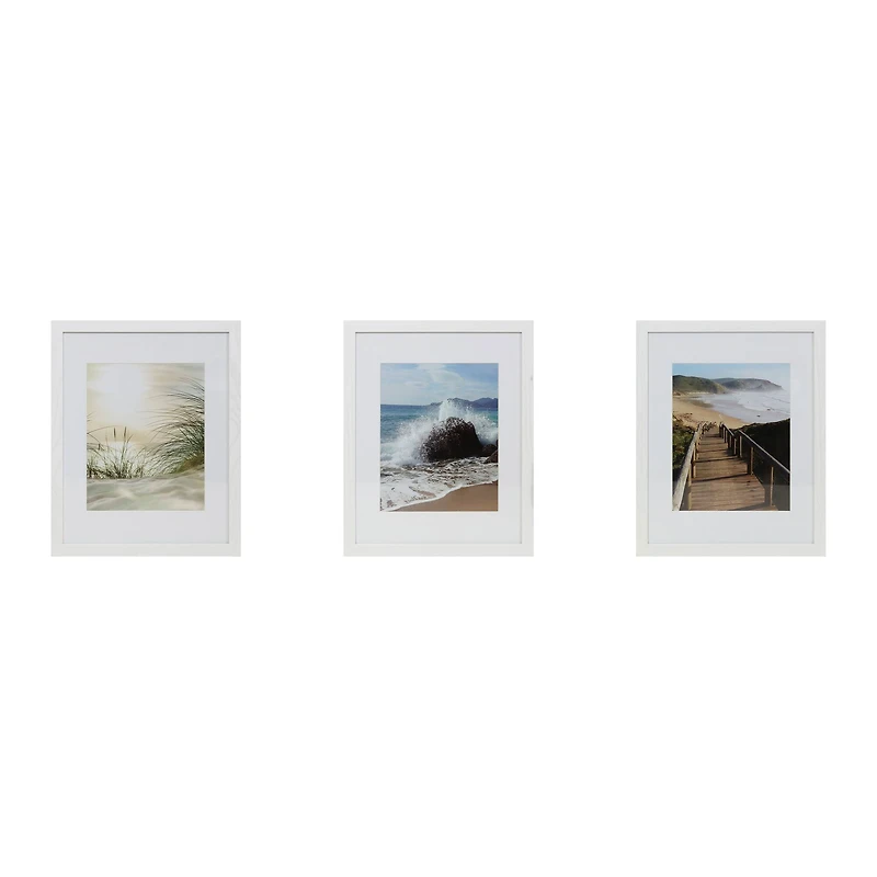 3 Pack White 8" x 10" Frame with Mat, Gallery™ by Studio Décor®