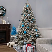7.5ft. Unlit Snowy North Valley® Spruce Artificial Christmas Tree