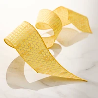 2.5" x 3yd. Wired Yellow Honeycomb Ribbon by Celebrate It®