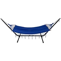100" x 41" Hammock with Netted Fringe & Wooden Bars