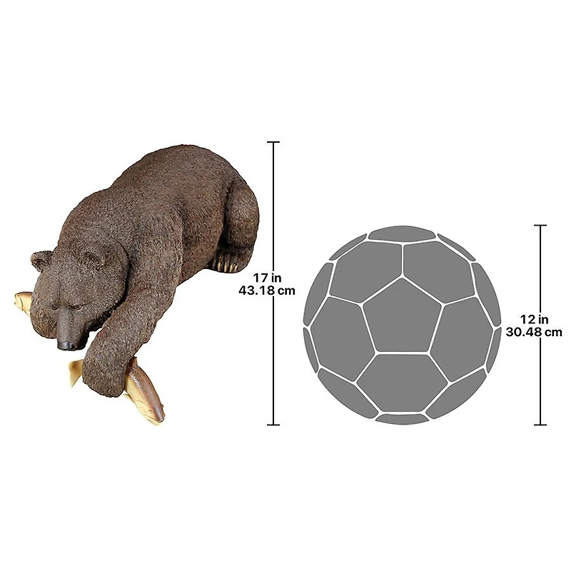 Design Toscano 17" Catch of the Day Grand Bear Sculpture