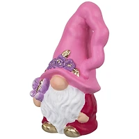 7" Pink & Fuchsia Spring Gnome Figurine & Butterfly