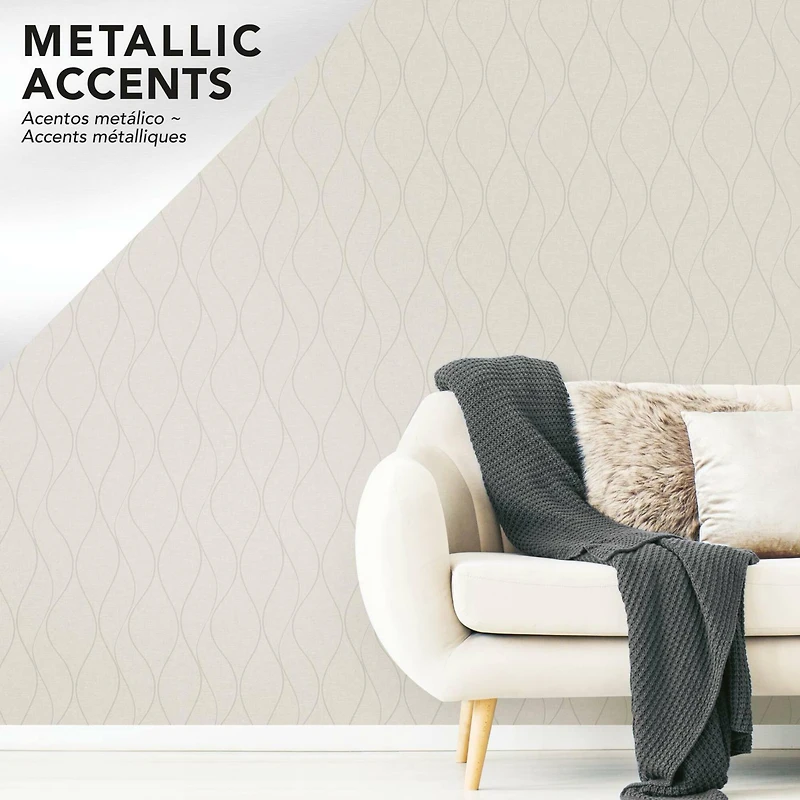 RoomMates Wave Ogee Peel & Stick Wallpaper