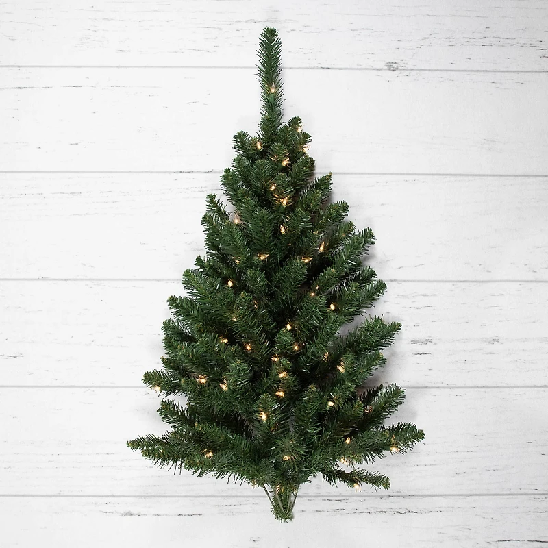 3ft. Pre-Lit Buffalo Fir Artificial Christmas Wall or Door Tree, Clear Dura Lights