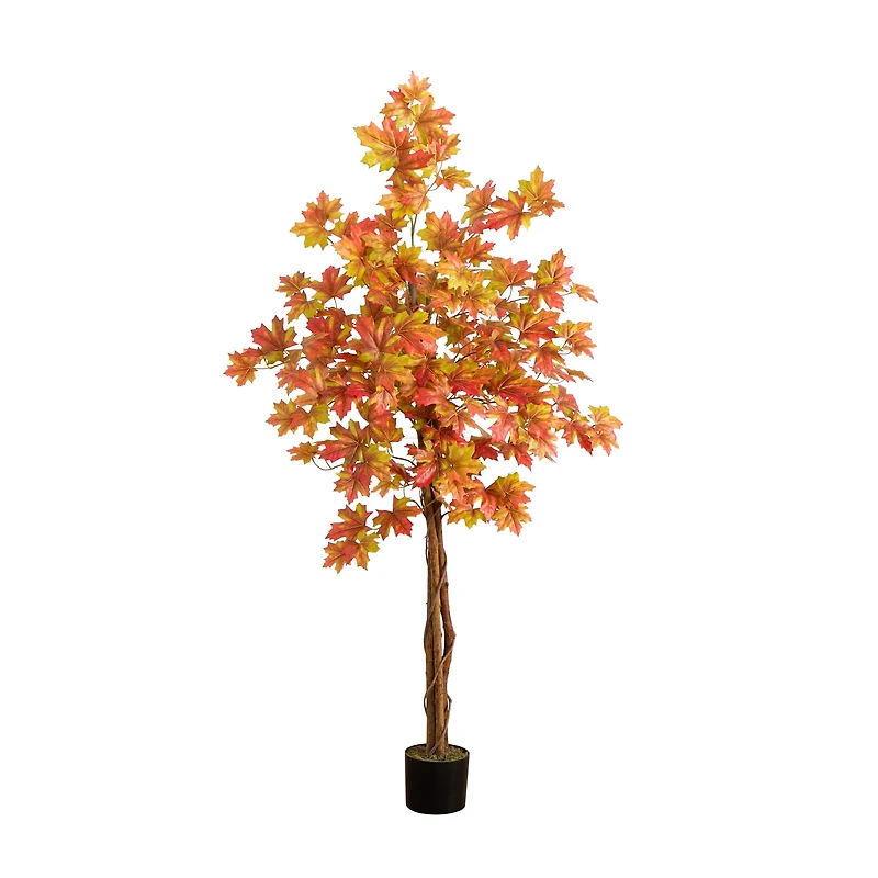 5ft. Deluxe Potted Artificial Autumn Maple Tree