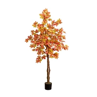 5ft. Deluxe Potted Artificial Autumn Maple Tree