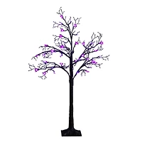 4ft. Pre-Lit Artificial Halloween Spider Twig Tree with 48 Purple LED Lights