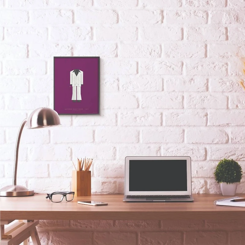 Stupell Industries Saturday Night Fever Minimalist Illustration Black Framed Wall Art