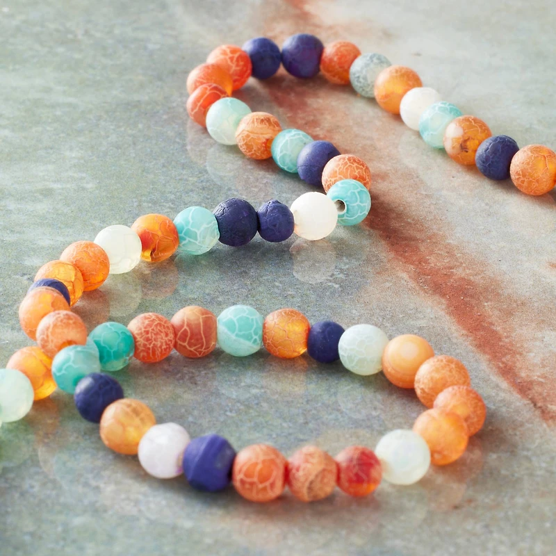 Crackle Agate Round Beads, 4mm by Bead Landing™