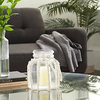 White Glass Coastal Lantern, 8" x 8" x 7"