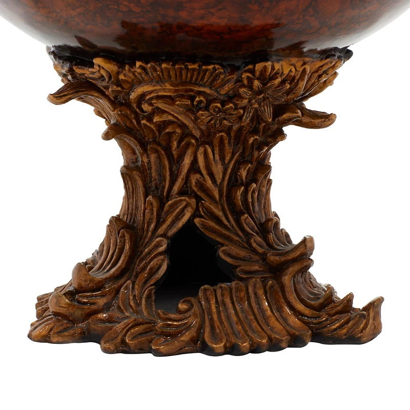 19" Gold Resin Traditional Décor Bowl