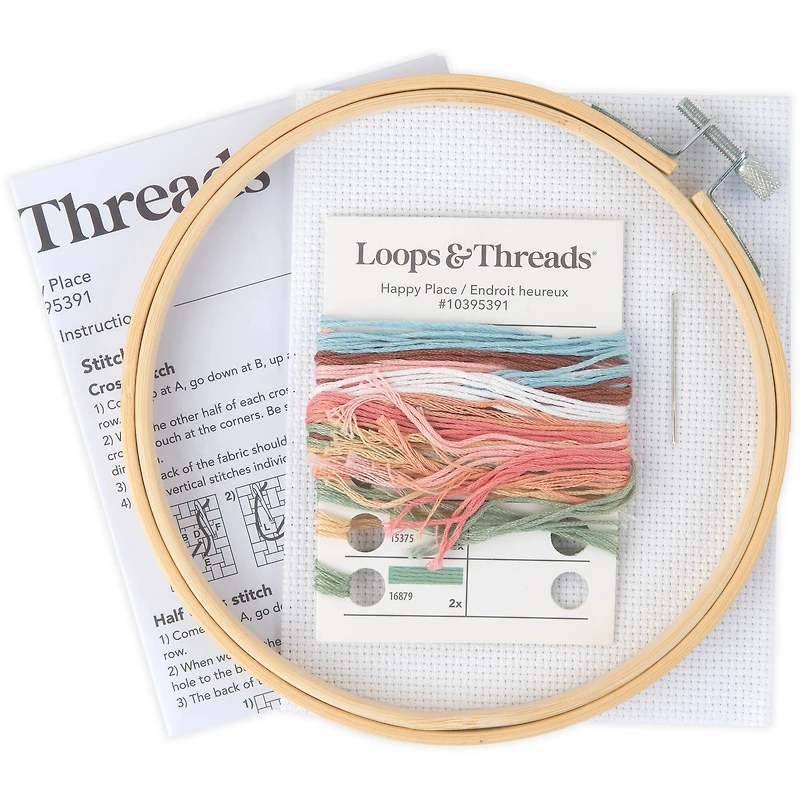 Happy Place Counted Cross Stitch Kit by Loops & Threads®