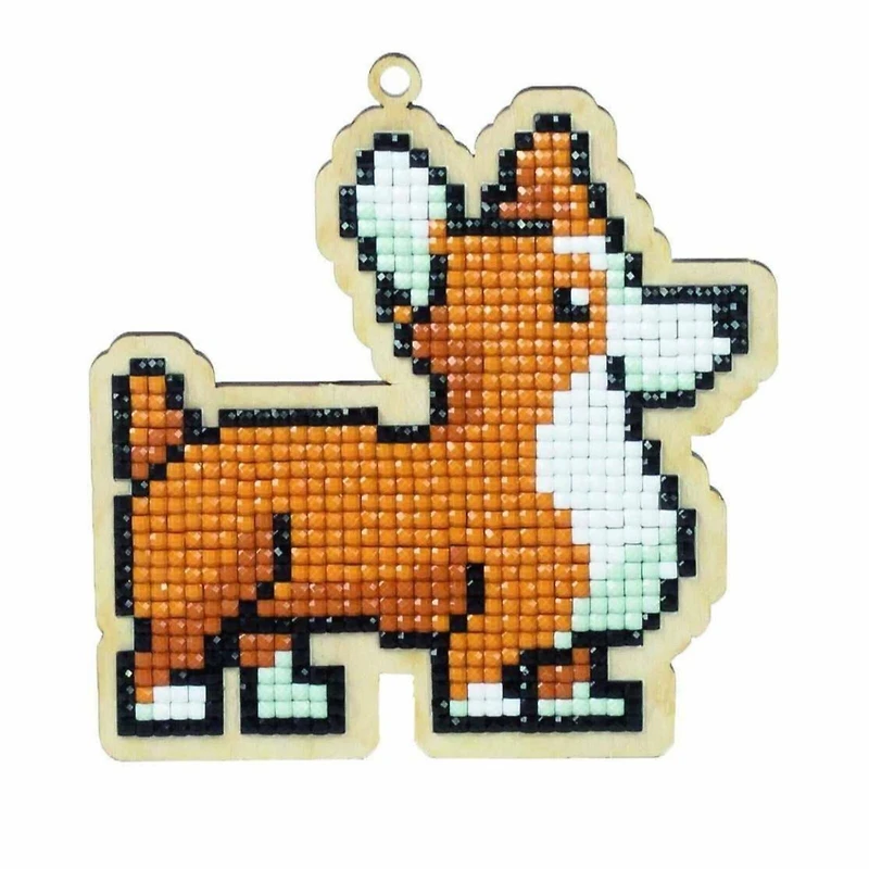 Wizardi Diamond Painting Ornament Kit Dog Rocky