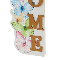 Glitzhome® 42" Wood Butterfly WELCOME Porch Sign