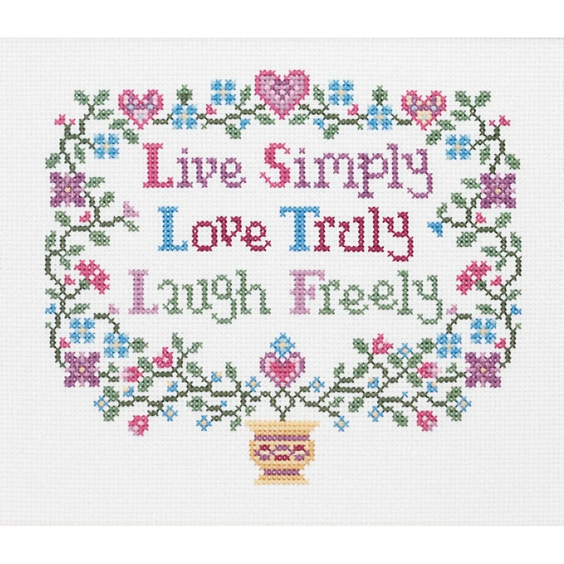 Janlynn® Live, Laugh, Love Counted Cross Stitch Kit