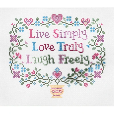 Janlynn® Live, Laugh, Love Counted Cross Stitch Kit