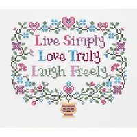 Janlynn® Live, Laugh, Love Counted Cross Stitch Kit