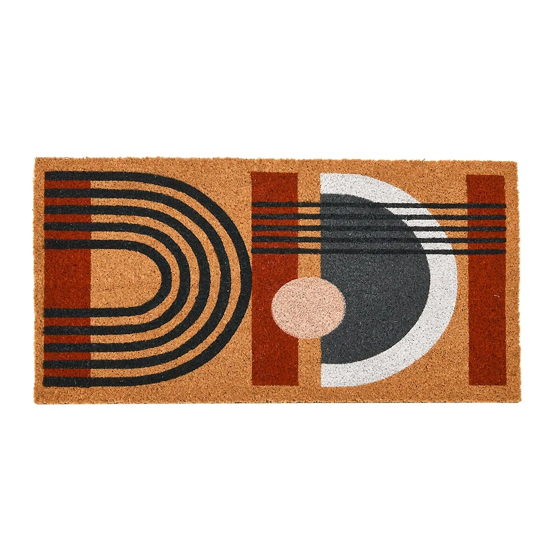 Hello Honey® Geometric Coir Doormat