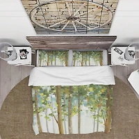 Designart 'Green Forest Study' Farmhouse Bedding Set