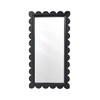 Glitzhome® 42.5" Modern Black Wood Frame Wavy Rectangle Wall Mirror