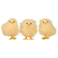 3.25" Fuzzy Easter Baby Chicks Decoration Set