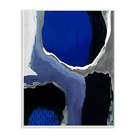 Stupell Industries Abstract Masculine Cobalt Blue Grey Black Design Wood Wall Plaque