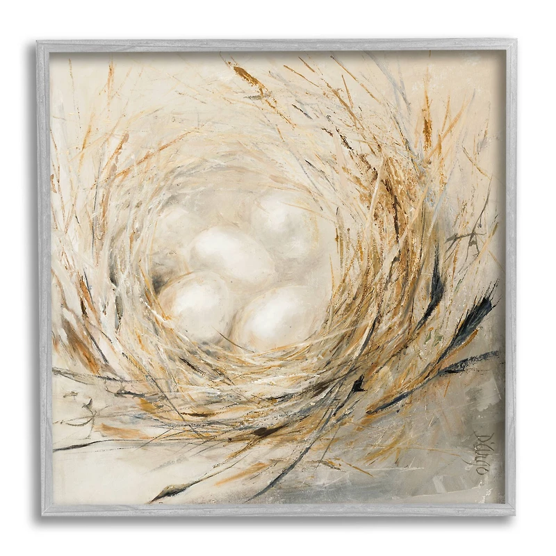 Stupell Industries Abstract Baby Bird Egg Nest Countryside Animals Framed Wall Art