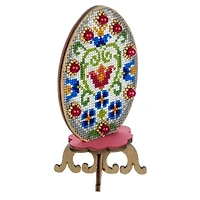 Wonderland Crafts Floral Easter Egg Cross Stitch on Wood Kit