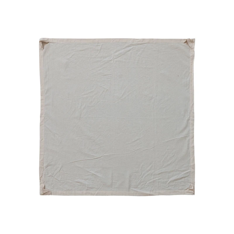 Hello Honey® 43.5" Natural Reclaimed Cotton Crocheted & Teakwood Teepee with Mat