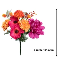 14" Pink & Coral Rose & Poppy Mix Mixed Bush by Ashland®