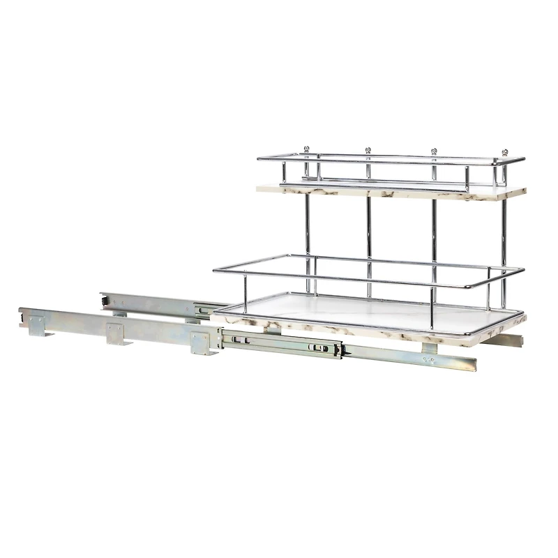Household Essentials Glidez Marble 2-Tier Cabinet Organizer