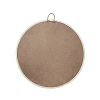 12" Round White Plaque with Natural Frame by Make Market®