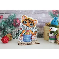 MP Studia Baby Tiger Christmas Tree Ornament Plastic Canvas Counted Cross Stitch Kit