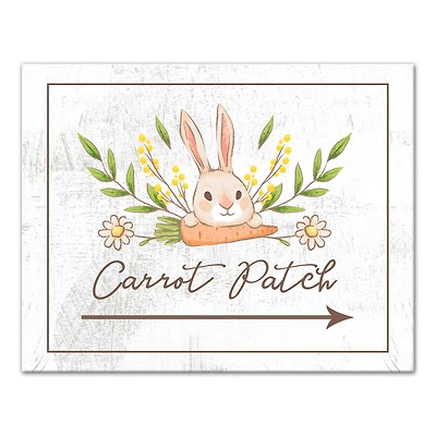 Bunny Carrot Patch 11" x 14" Canvas Wall Art
