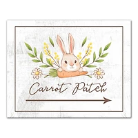 Bunny Carrot Patch 11" x 14" Canvas Wall Art