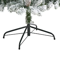 6ft. Pre-Lit Flocked Livingston Fir Artificial Christmas Tree with Pinecones, Clear LED Lights