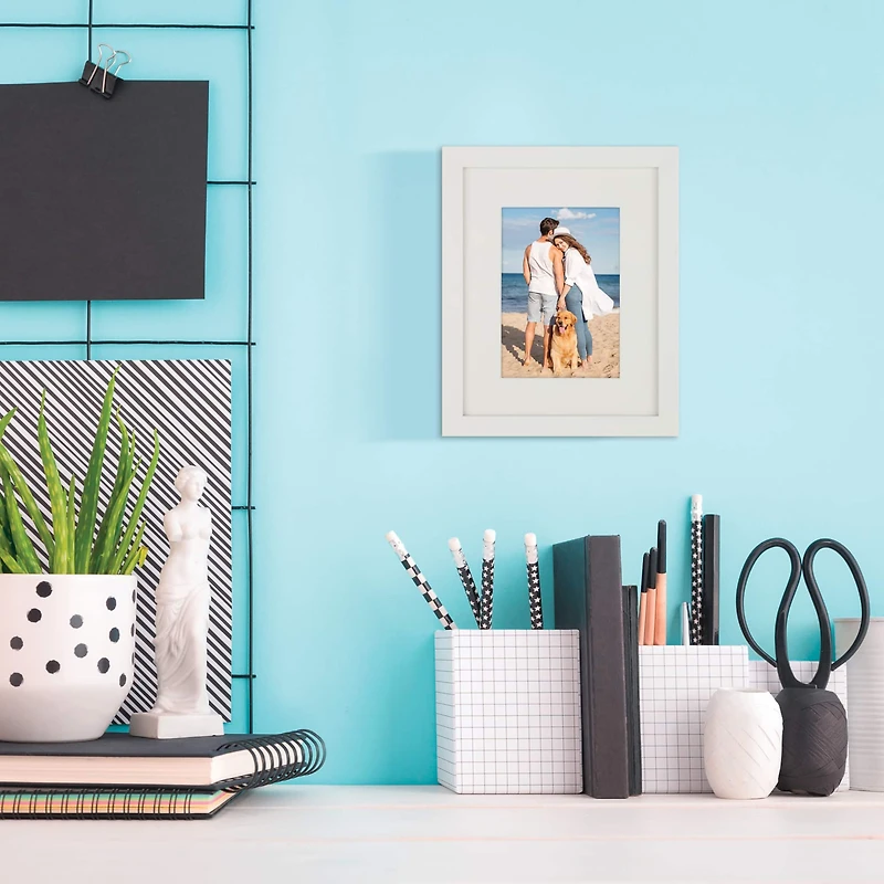 Aspect White Narrow Frame With Mat by Studio Décor