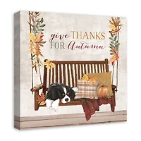 Autumn Porch Swing Canvas Wall Art