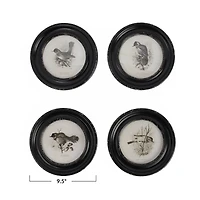 Hello Honey® Round Bird Print Wood Framed Set