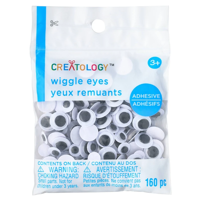 12 Packs: 160 ct. (1,920 total) Assorted Adhesive Wiggle Eyes by Creatology™