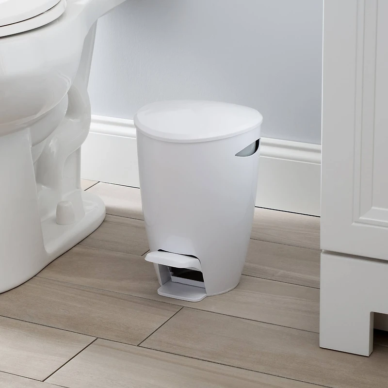 Bath Bliss White 5L Contour Step Pedal Waste Bin