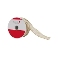 1.5" x 30ft. Linen Lace Wired Ribbon by Celebrate It®