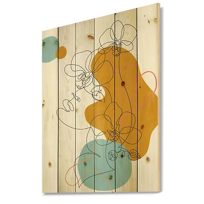 Designart - Beautiful Woman One Line Drawing