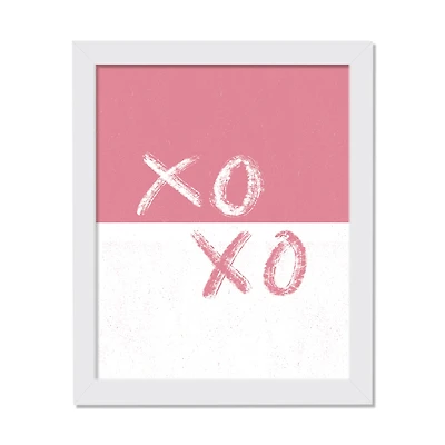 11" x 14" XOXO Brush Strokes White Framed Print Wall Art