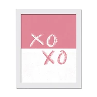 11" x 14" XOXO Brush Strokes White Framed Print Wall Art