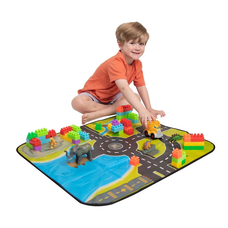 MIEH ZipBin Builder's 3,000 Brick Toy Bin & Graphic Playmat