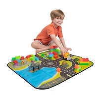 MIEH ZipBin Builder's 3,000 Brick Toy Bin & Graphic Playmat